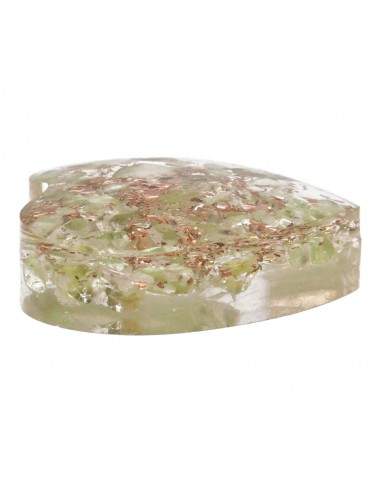 Cuore in resina con peridoto 3x3cm...