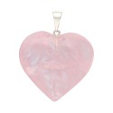 Colgante Corazón de Cuarzo Rosa