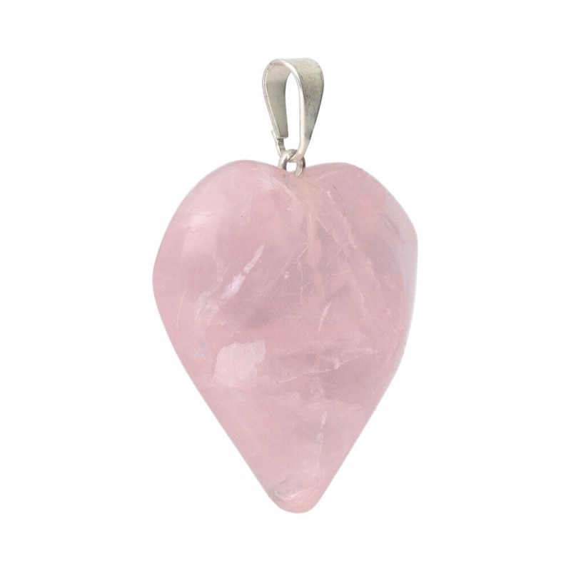 Ciondolo a forma di cuore in quarzo rosa