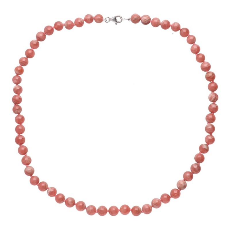 Collana in Rodocrosite in Argento Sterling 925 (47A)