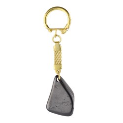 Portachiavi in Shungite Lucidata con Bagno Dorato