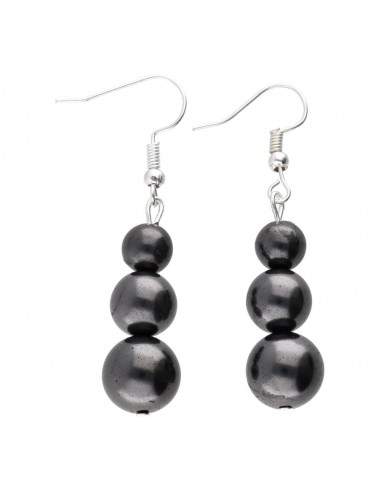 Boucles d'oreilles sphères en shungite