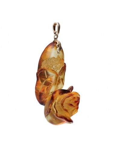 Pendentif ambre en argent 925 (9B)