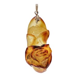 Pendente in Ambra in Argento Sterling 925 (9B)