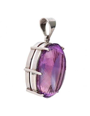 Faceted Amethyst Pendant in 925...