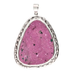 Ciondolo in Cobalto-Calcite con Malachite in Argento Sterling 925 (46B)