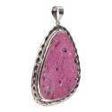 Ciondolo in Cobalto-Calcite con Malachite in Argento Sterling 925 (46B)