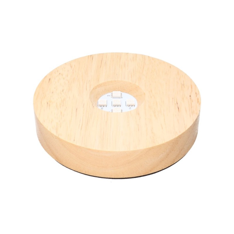 Base in Legno con Luce LED USB