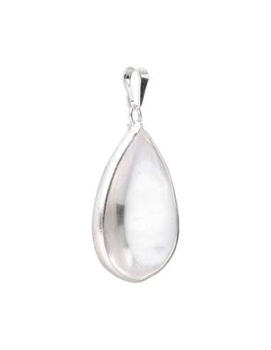 Silver Plated Quartz Drop Pendant