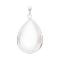 Pendentif goutte en quartz plaqué argent
