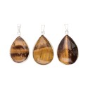 Silver Plated Tiger Eye Drop Pendant