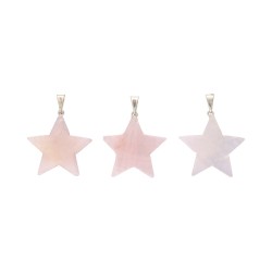 Ciondolo a forma di stella in quarzo rosa