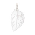 Pendentifs en feuilles de quartz plaqué argent