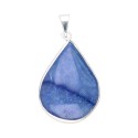 Silver Plated Blue Quartz Drop Pendant