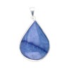 Pendente Goccia di Quarzo Blu in Bagno d'Argento