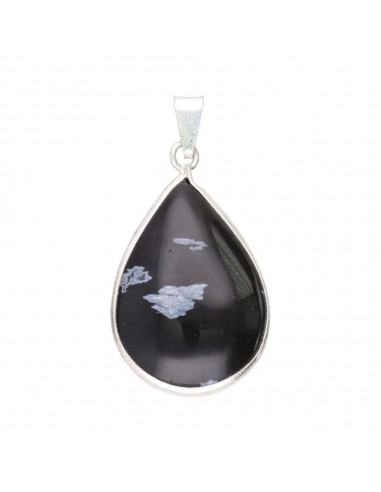 Pendentif en obsidienne flocon de...