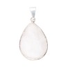 Silver Plated Milky Quartz Drop Pendant