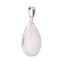 Silver Plated Milky Quartz Drop Pendant