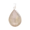 Silver Plated Rutilated Quartz Drop Pendant