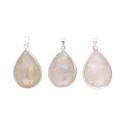 Silver Plated Rutilated Quartz Drop Pendant