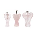 Pingente de anjo de quartzo rosa