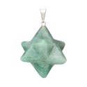 Pendentif Merkaba en quartz vert