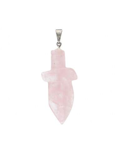 Ciondolo Spada di Quarzo Rosa