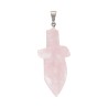 Pendentif épée en quartz rose