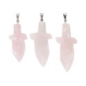 Pendentif épée en quartz rose