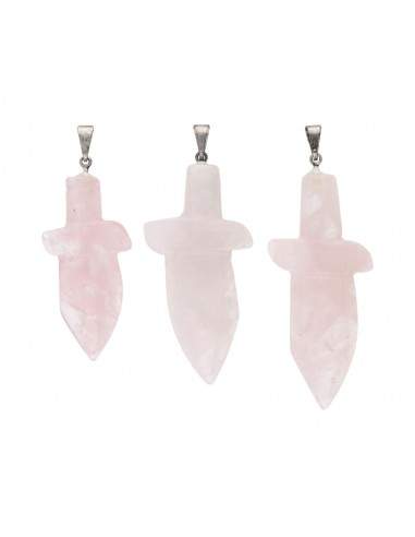 Ciondolo Spada di Quarzo Rosa