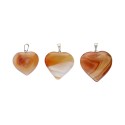 Pendentif en forme de cœur en cornaline