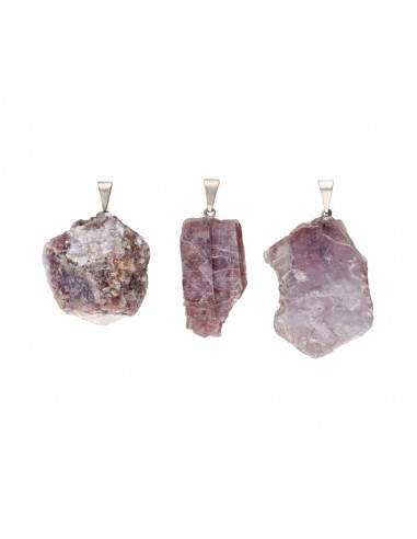 Ciondolo di Mica Lepidolite grezza -...