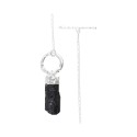 Detachable Rough Tourmaline Pendant in Silver Plating