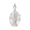 Tree of Life Quartz Pendant in Silver Plated Rhodium Plating