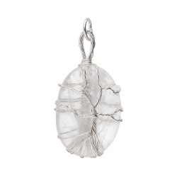 Pendente in Quarzo Albero della Vita con Finitura in Argento