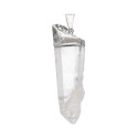Silver Plated Quartz Small Rough Point Pendant