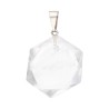 Pingente de quartzo branco com forma geométrica hexagonal
