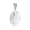 White Quartz Pendant with Geometric Hexagonal Shape
