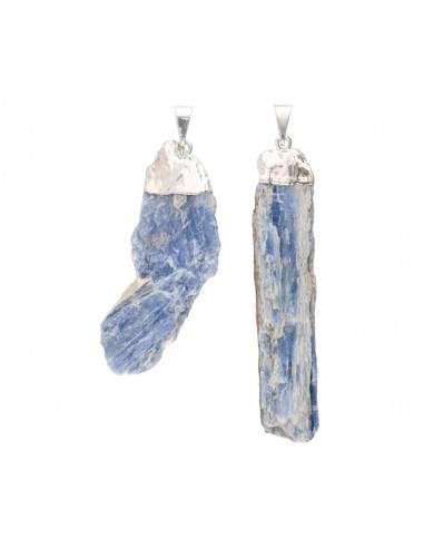 Silver Plated Rough Cyanite 2 Pendant