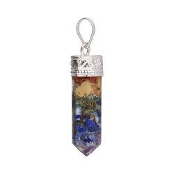 Pendente Punta di Resina con Chakras Stile Orgonite