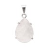 Rose Quartz Small Drop in Silver Plating Pendant