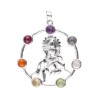 Ganesha Body Pendant with Chakra Minerals in Silver Plating