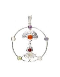 Pendentif Bouddha et fleur...