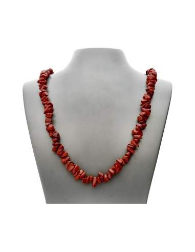 Collana con chip di diaspro rosso