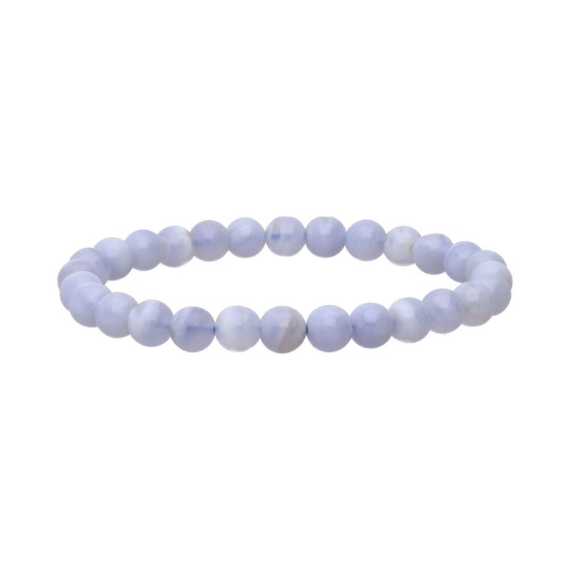 Bracciale in Calcedonio Blu 6mm