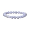 Pulseira Azul Chalcedony Bola Lisa 8mm
