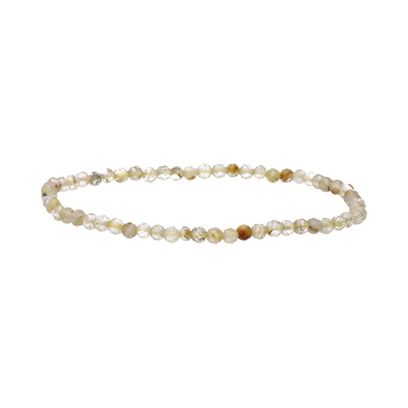 Bracciale Facettato in Quarzo Rutilato 3mm