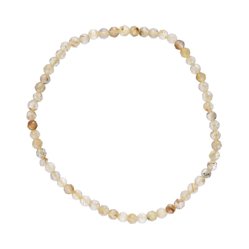 Bracciale Facettato in Quarzo Rutilato 3mm