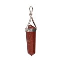 Silver Plated Red Jasper Pendant with Bi-Terminated Red Jasper