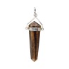 Silver Plated Tiger Eye Bi-Terminate Pendant